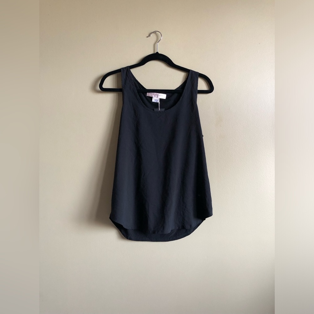 NWT French Connection Women Black Loose Fitting Sleeveless Tank Top Size Small